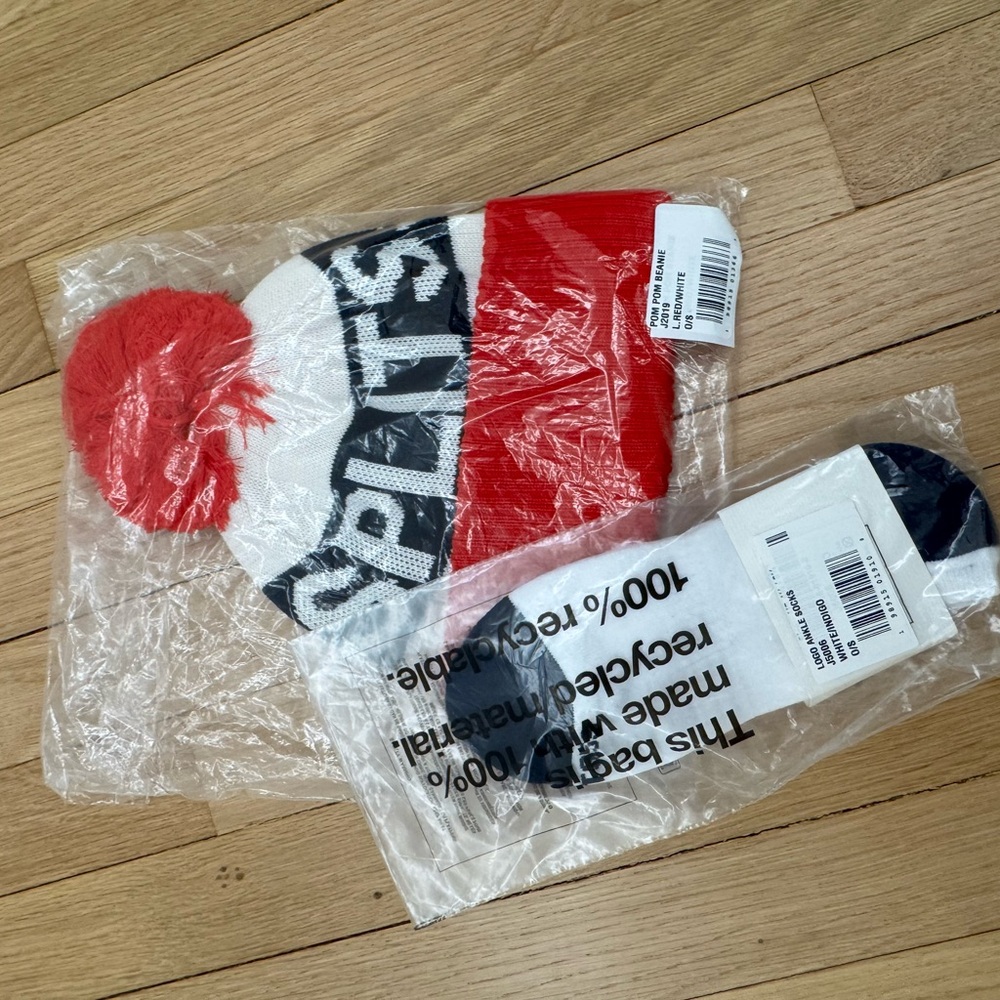 Splits59 Red and White Pom-Pom Beanie